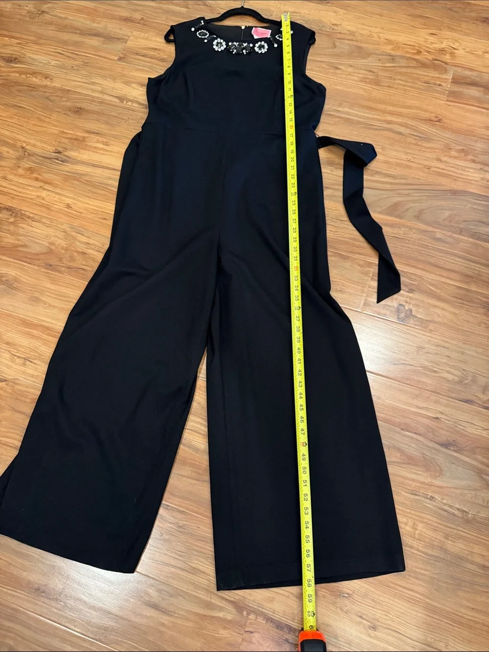 kate spade Black Jeweled Neck Sleeveless Wide-Leg Jumpsuit